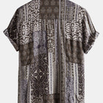 Vintage Print Revere Collar Shirts