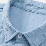 Checkerboard Textured Button Up Shirt