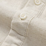 Half Open Collar Linen Shirt