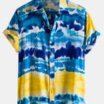 Ocean Print Lapel Shirts