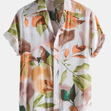 Floral Print Revere Collar Shirts