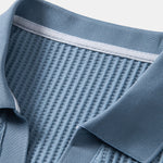 Waffle Johnny Collar Polo with Pocket & Slim Fit Tapered Trousers Set