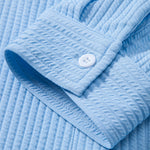 Long Sleeve Muscle Fit Ribbed Button Up Shirt
