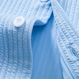 3 Pieces Long Sleeve Muscle Fit Ribbed Stand Collar Shirt