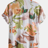 Floral Print Revere Collar Shirts