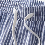 Linen Rayon Blend Shirt & Linen Stripe Straight Leg Pants Set