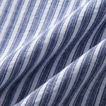 Linen Rayon Blend Shirt & Linen Stripe Straight Leg Pants Set