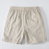 Short Sleeve Linen Shirt & Linen Blend Drawstring 7" Shorts Set