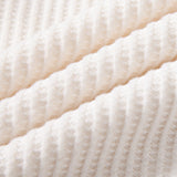 Contrast Knit Waffle Johnny Collar Polo & Drawstring Knitted Waffle Pants Set