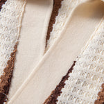 Waffle Stripe Johnny Collar Polo & Straight Leg Linen Pants Set