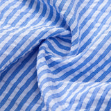 Seersucker Striped Stand Collar Shirt