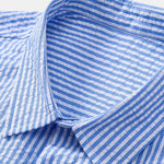 Seersucker Striped Shirt & Straight Leg Linen Pants Set