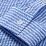 Seersucker Striped Shirt & Straight Leg Linen Pants Set