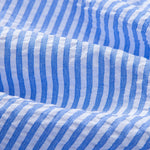 Seersucker Striped Shirt & Straight Leg Linen Pants Set