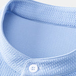 Muscle Fit Textured Stand Collar Shirt