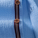 Short Sleeve Seersucker Stand Collar Shirt
