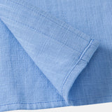 Short Sleeve Linen Shirt & Crinkle Textured Straight Leg Pants Set