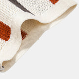 Striped Knit Johnny Collar Polo & Straight Leg Linen Pants Set