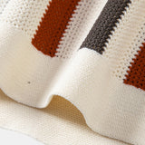 Striped Knit Johnny Collar Polo & Straight Leg Linen Pants Set