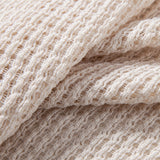 Relax Fit Crocheted V Neck Polo & Straight Leg Linen Pants Set