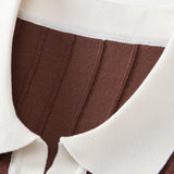 Contrast Trim Stripe Johnny Collar Polo & Tapered Trousers Set