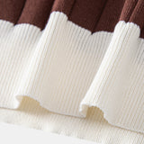Contrast Trim Stripe Johnny Collar Polo & Tapered Trousers Set