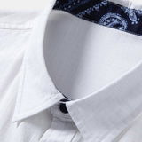 Contrast Paisley Print Linen Shirt & Straight Leg Linen Pants Set