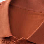 Twisted Jacquard Button Up Knit Shirt & Straight Leg Linen Pants Set