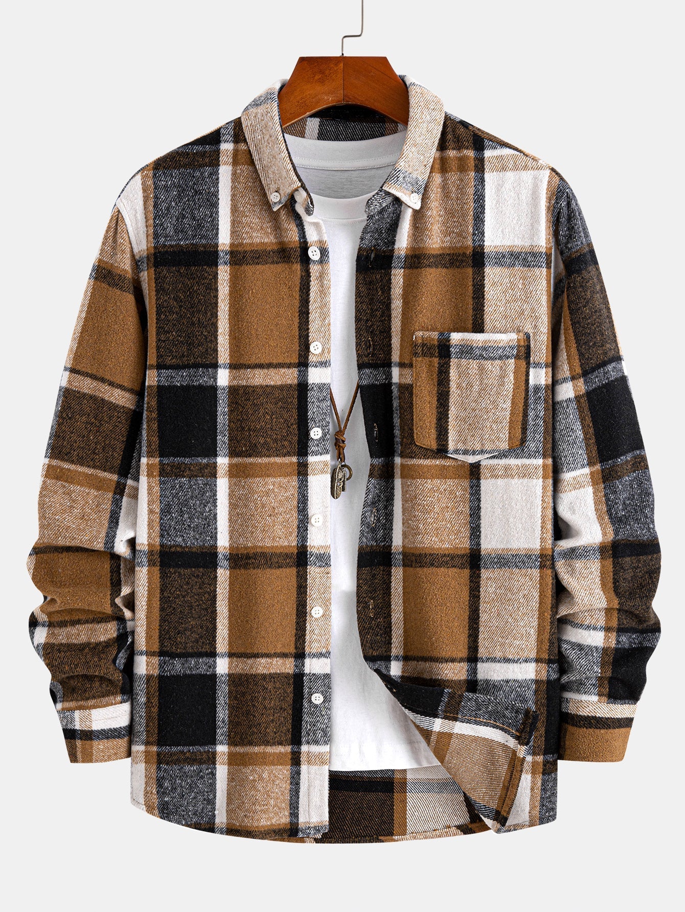 Flannel Plaid Cotton Button Up Shirt