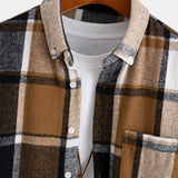 Flannel Plaid Cotton Button Up Shirt