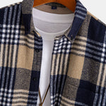 Flannel Fleece Lined Plaid Cotton Button Up Shirt