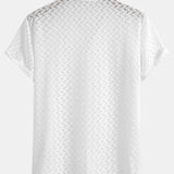 Hollow Out Textured Cuban Shirt