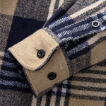Flannel Fleece Lined Plaid Cotton Button Up Shirt