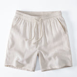 Linen Rayon Blend Shirt & Drawstring 7" Shorts Set