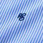 Short Sleeve Cotton Stripe Stand Collar Shirt & Linen Pants Set