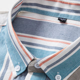 Cowboy Embroidery Cotton Stripe Button Up Shirt