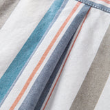 Cowboy Embroidery Cotton Stripe Button Up Shirt