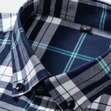 Cowboy Embroidery Cotton Plaid Button Up Shirt
