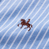 Cowboy Embroidery Cotton Oxford Stripe Shirt