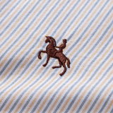 Cowboy Embroidery Cotton Plaid Stripe Shirt