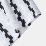 Plaid Jacquard Shirt & Straight Leg Linen Pants Set