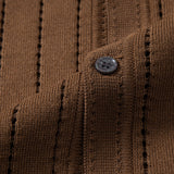 Stripe Button Up Open Knit Shirt