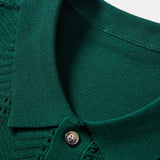 Textured Jacquard Button Up Knit Shirt