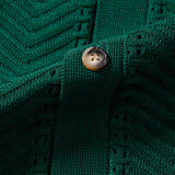 Textured Jacquard Button Up Knit Shirt