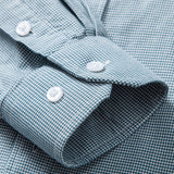 Cowboy Embroidery Cotton Houndstooth Button Up Shirt