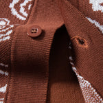 Paisley Button Up Knit Shirt & Knit Shorts Set
