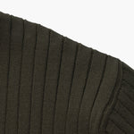 Open-Neck Ribbed Knit Polo