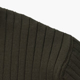 Open-Neck Ribbed Knit Polo