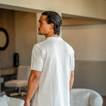Contrast Vertical Stripe Knit Polo