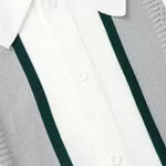 Contrast Vertical Stripe Knit Polo